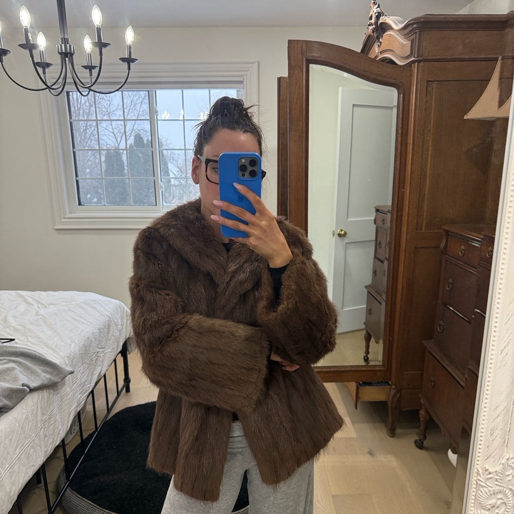 Women's real beaver fur coat